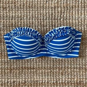 Boden Blue & White Striped Bikini Top 34C